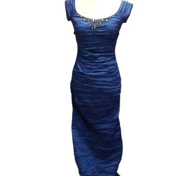 Alex Evenings Royal Blue Evening Prom Dress Women's Size 6 - Picture 4 of 7